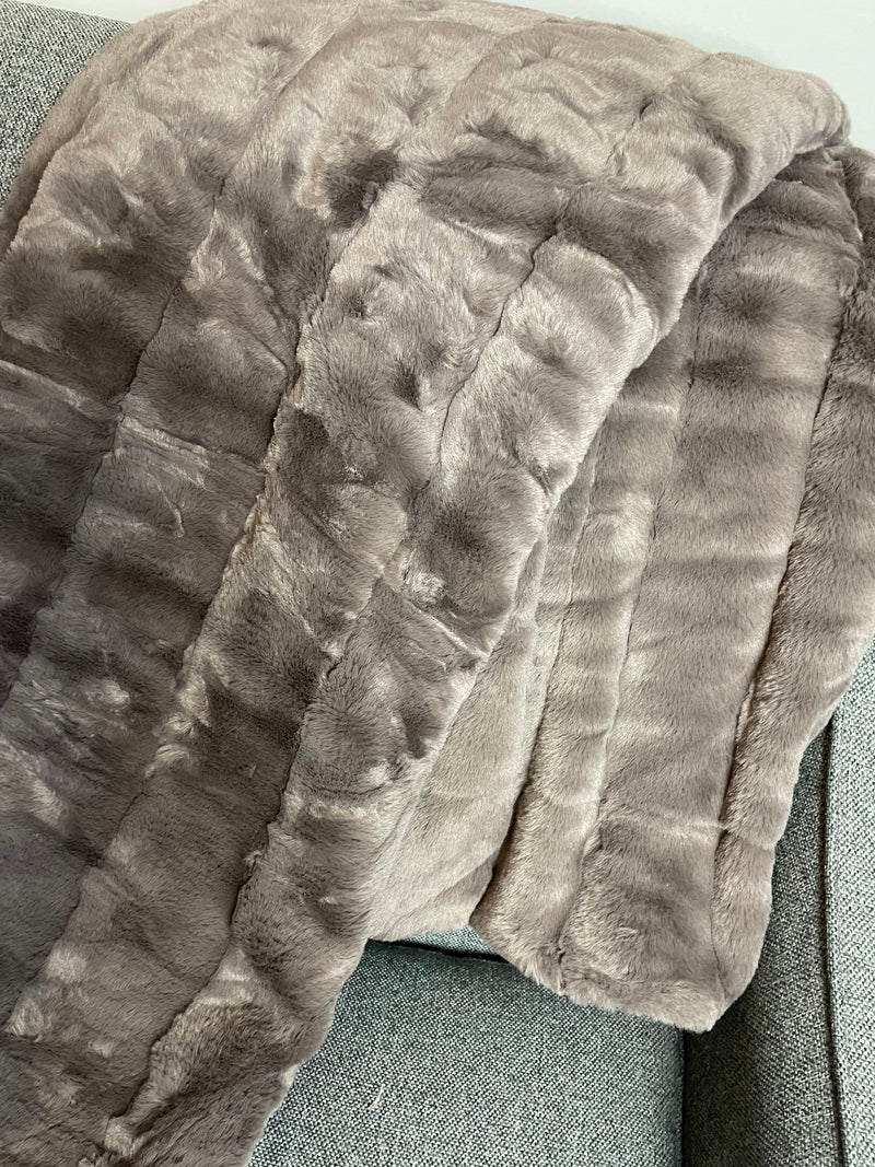 Deep taupe chocolate empress fur throw 2 Sizes Available