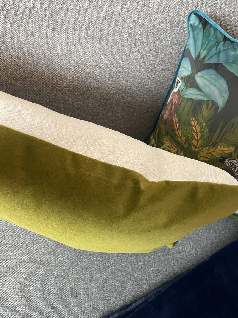 Olive Oblong velvet cushion 40x60