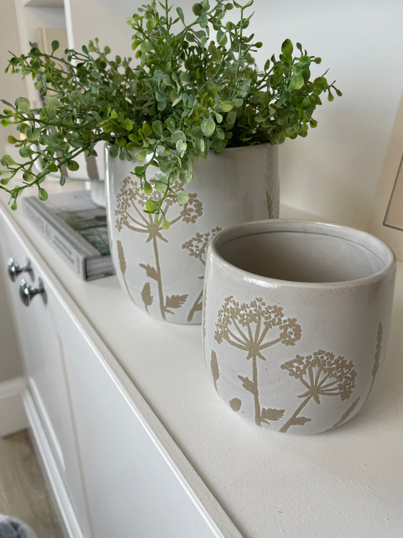 Cows parsley neural plant pot 2 sizes