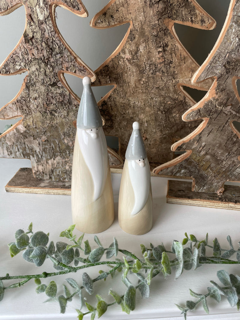 Medium tall Santa Gonk in beige and grey