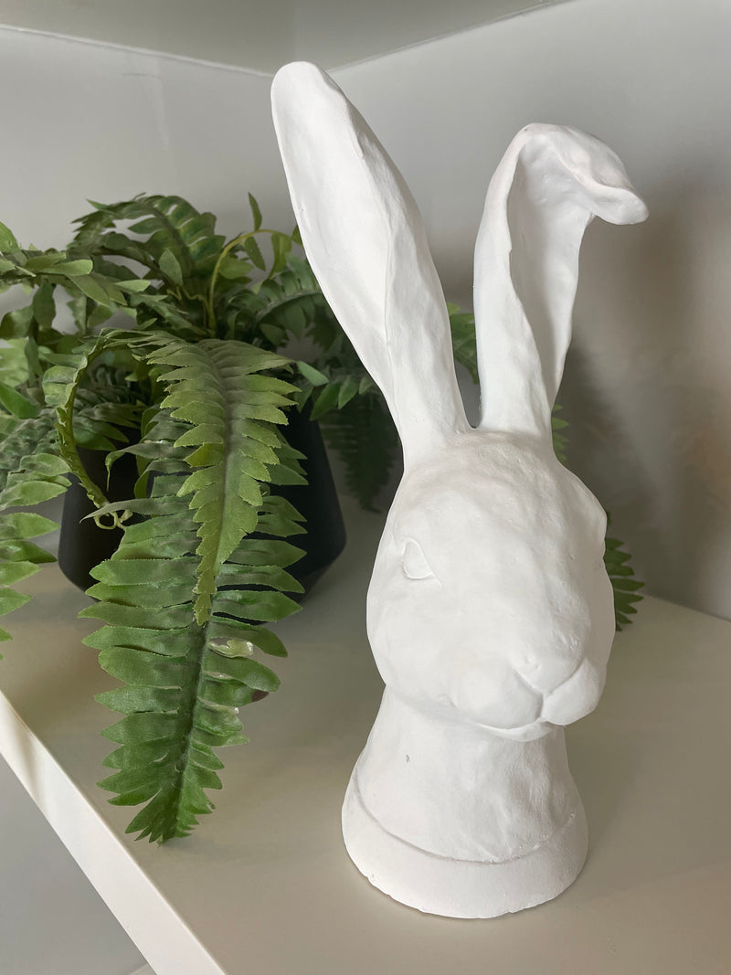 White Ear Flop Rabbit Head