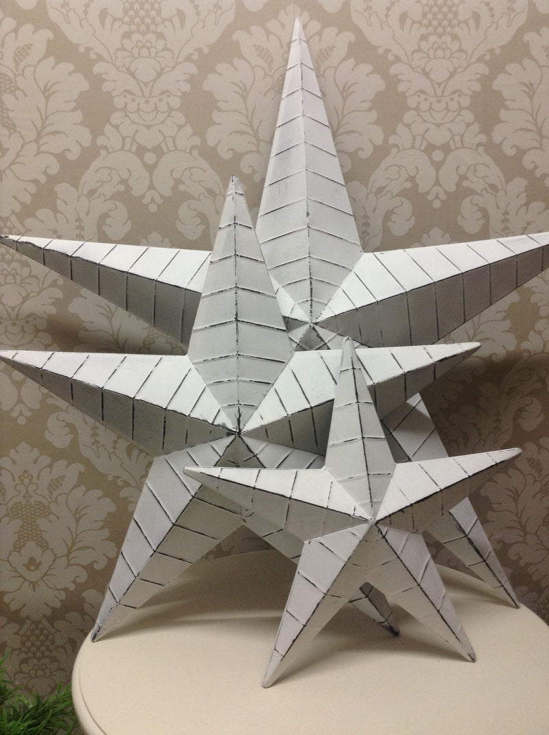 Extra Large white lined metal barn star 74cm