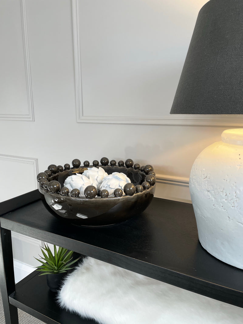 Black chunky ceramic bobble bowl