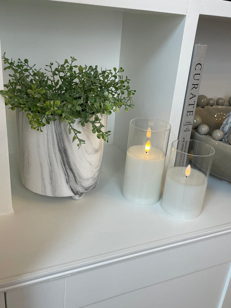 Large Chunky marble plant pot on feet