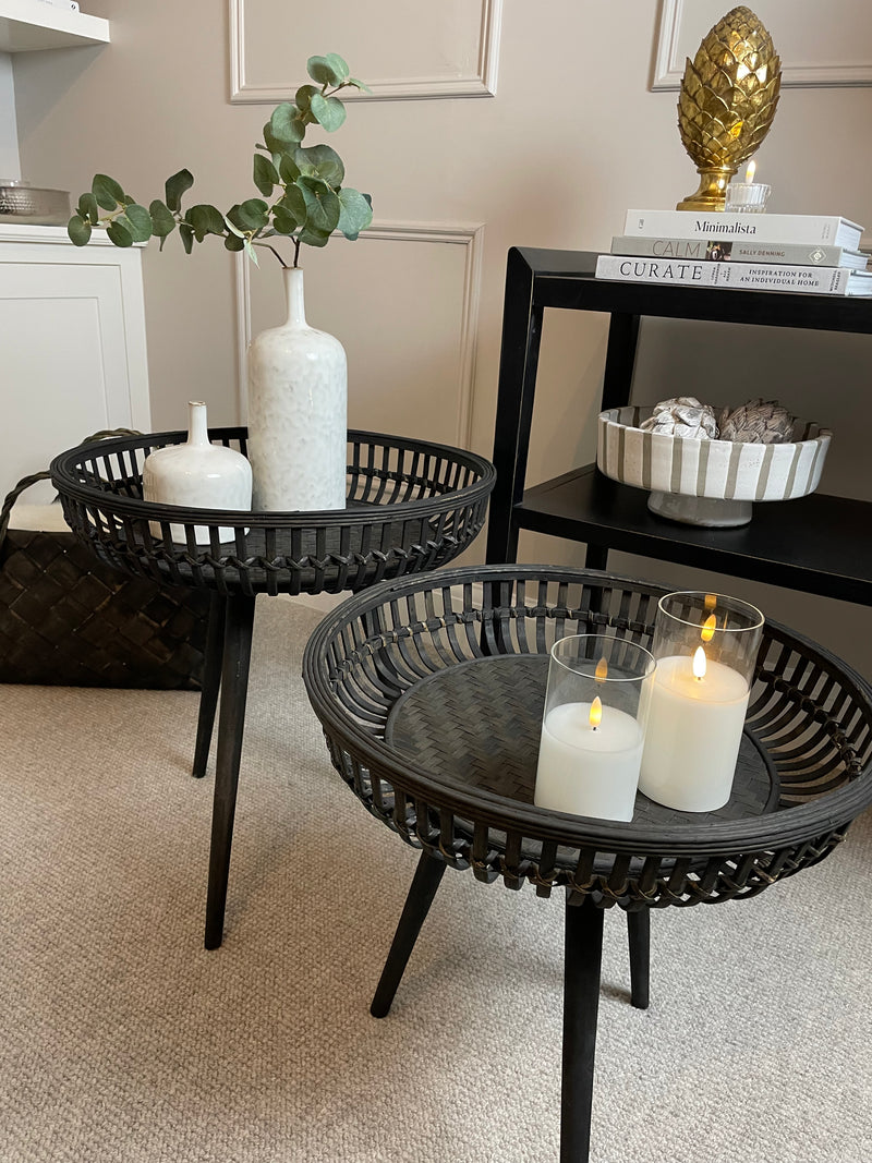 Large bamboo round side table