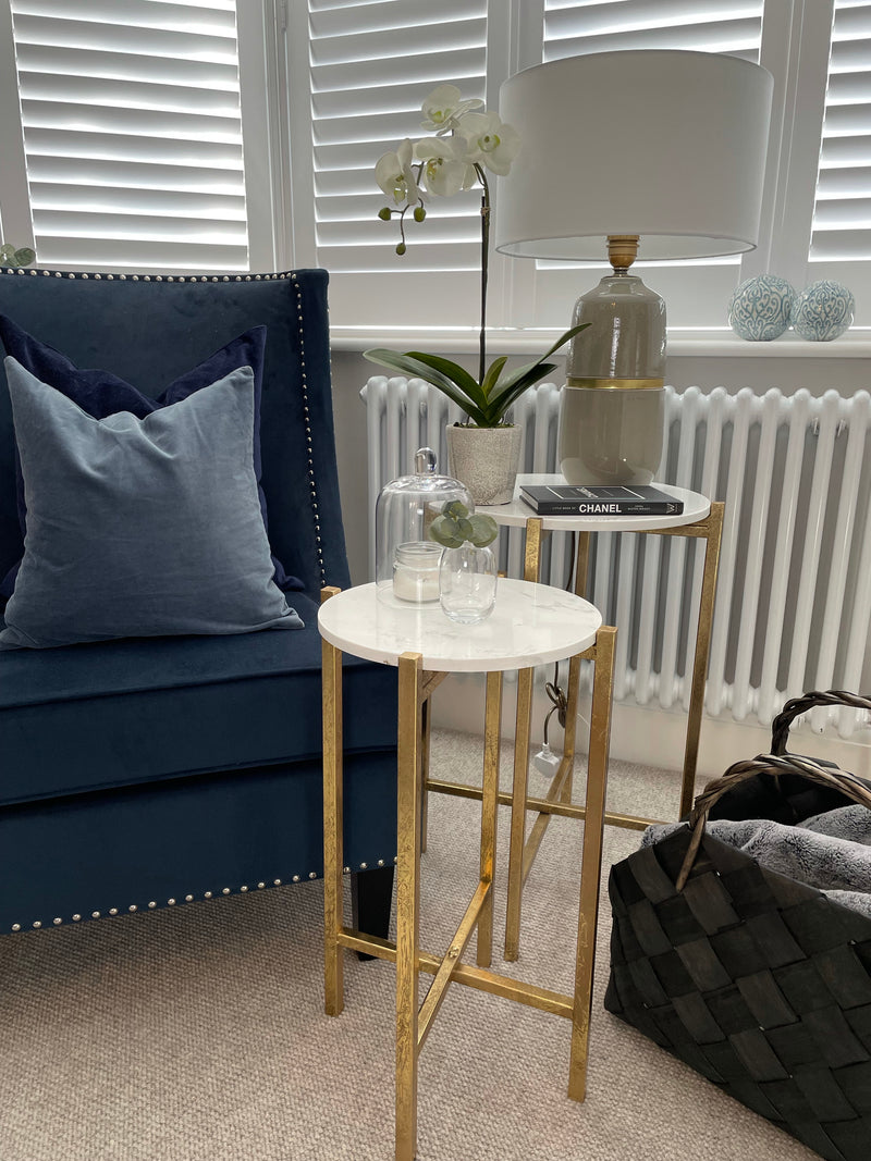 White Marble topped gold table