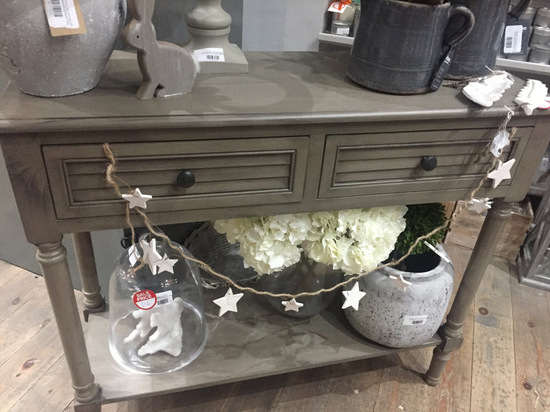 Taupe two drawer console