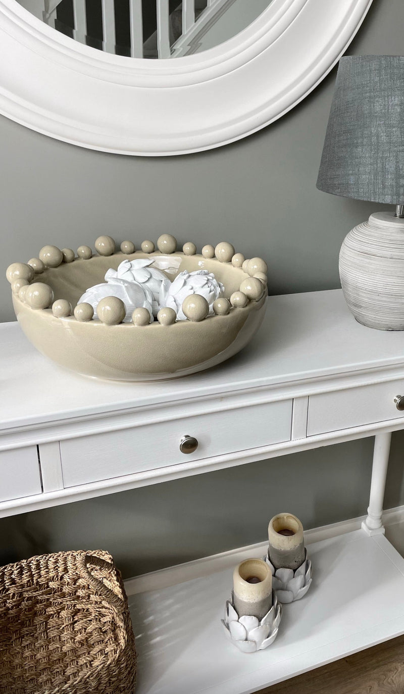 Cream Ceramic Bobble Bowl
