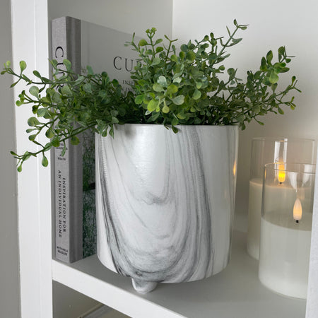 Large Chunky marble plant pot on feet