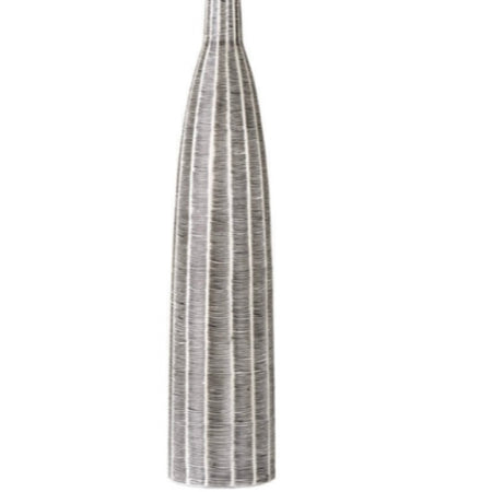 Tall Slender Tapered lined Scalloped Detail Vase
