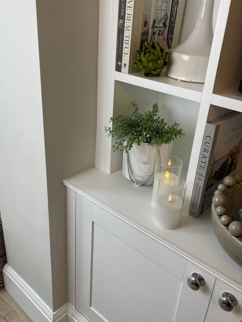 Large Chunky marble plant pot on feet