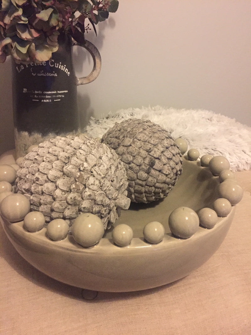 Cream Ceramic Bobble Bowl