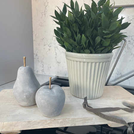 Ribbed linen Estrid plant pot
