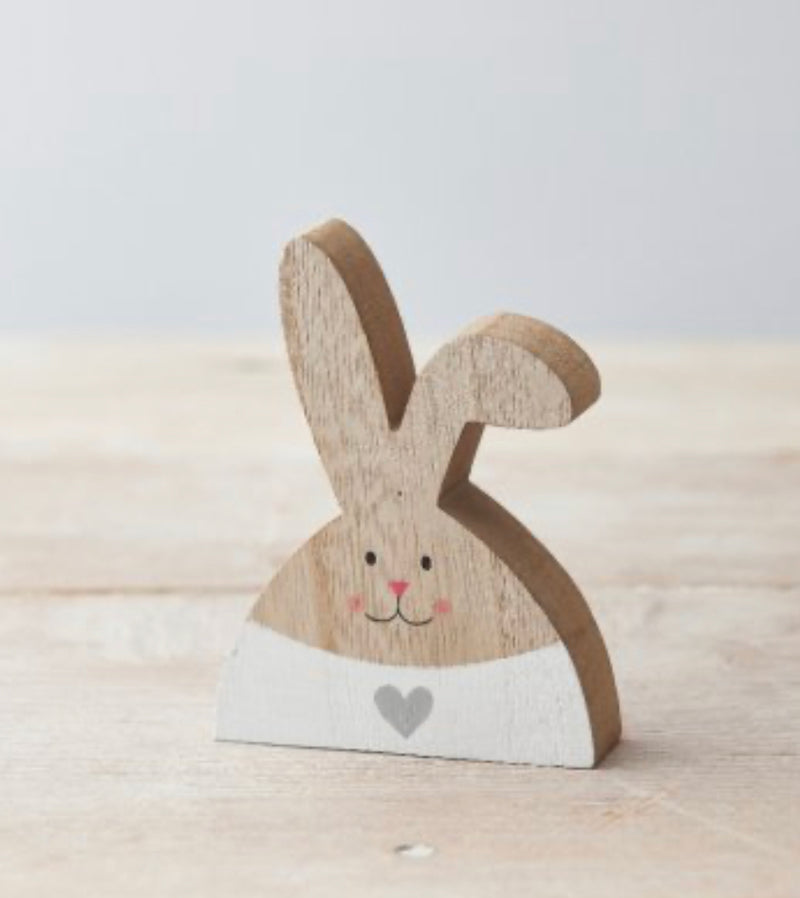 Easter Wooden white rabbit