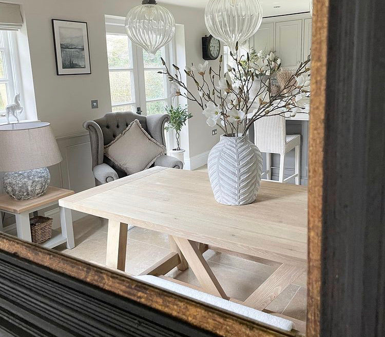 Bloomville large chevron stone rustic vase