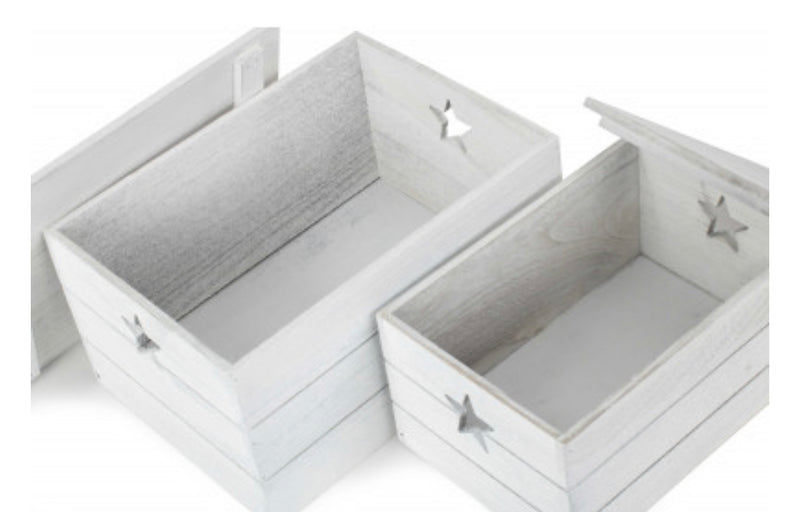 Large star white lidded box