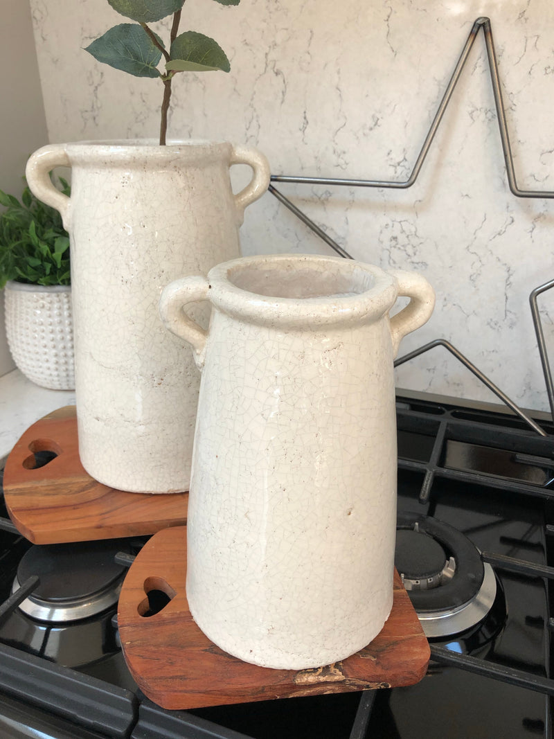 Ravello crackle glaze vase jar medium