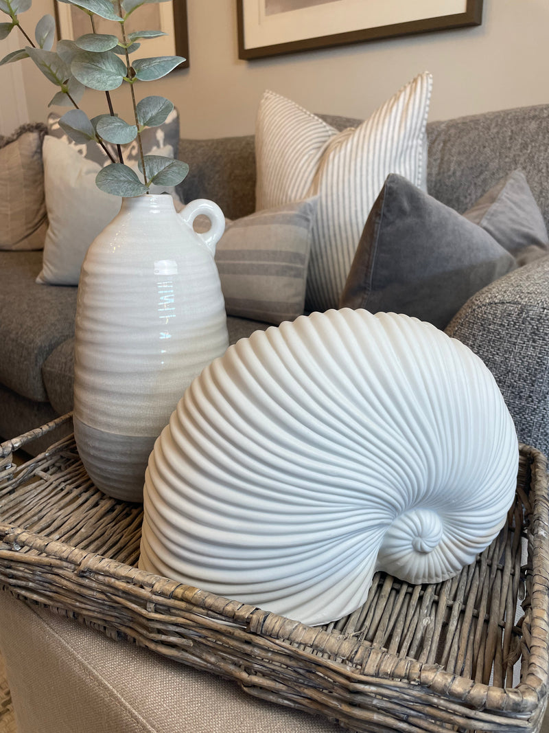 Grey and White Crackle Effect bottle jug vase