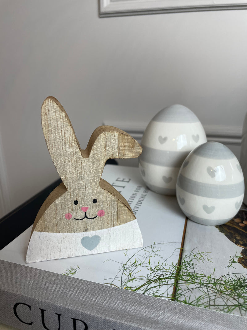 Easter Wooden white rabbit