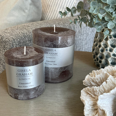 Dark grey pillar candle 10cm